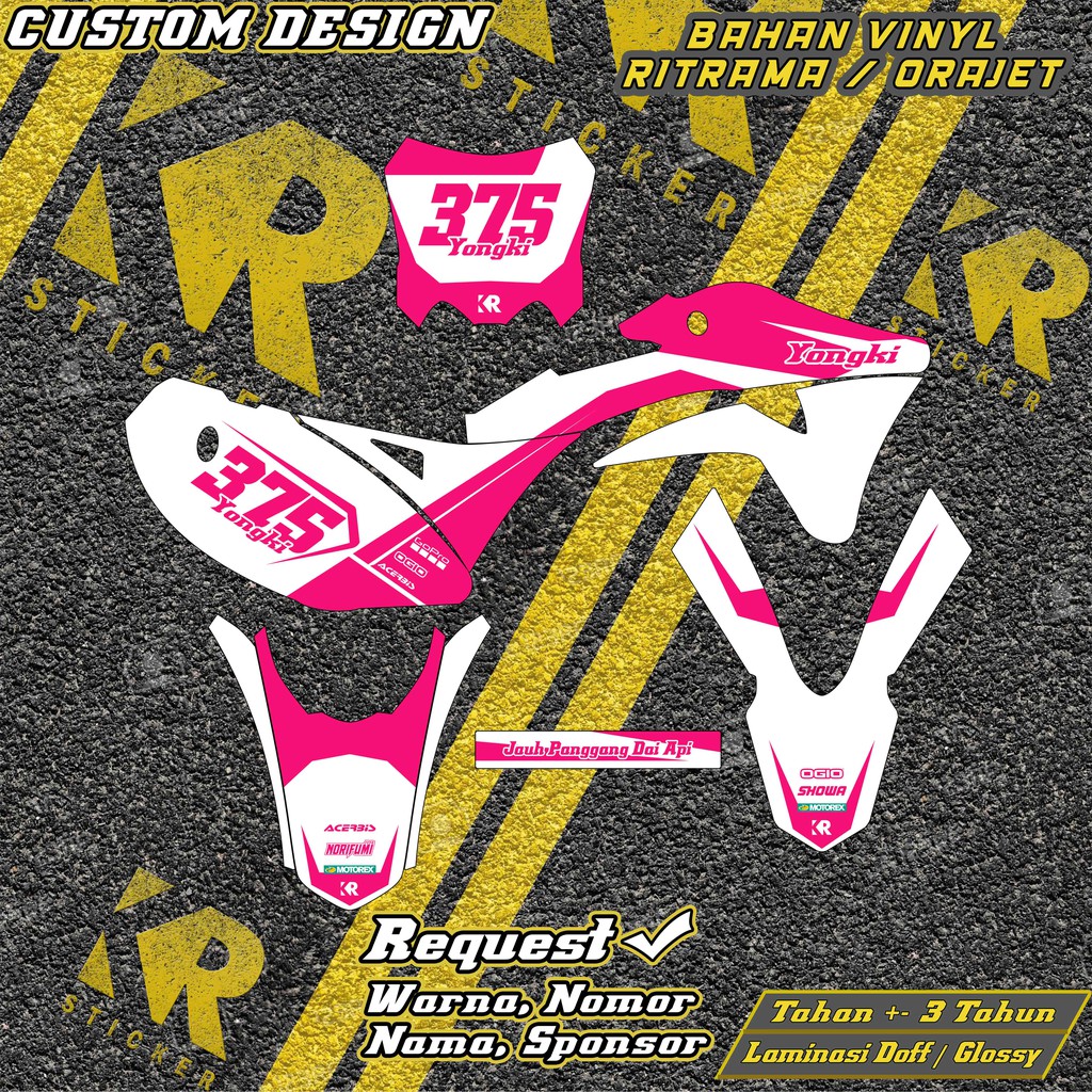 Stiker decal klx gordon bodi modifikasi Fullbody Custom Desain Sticker KLX