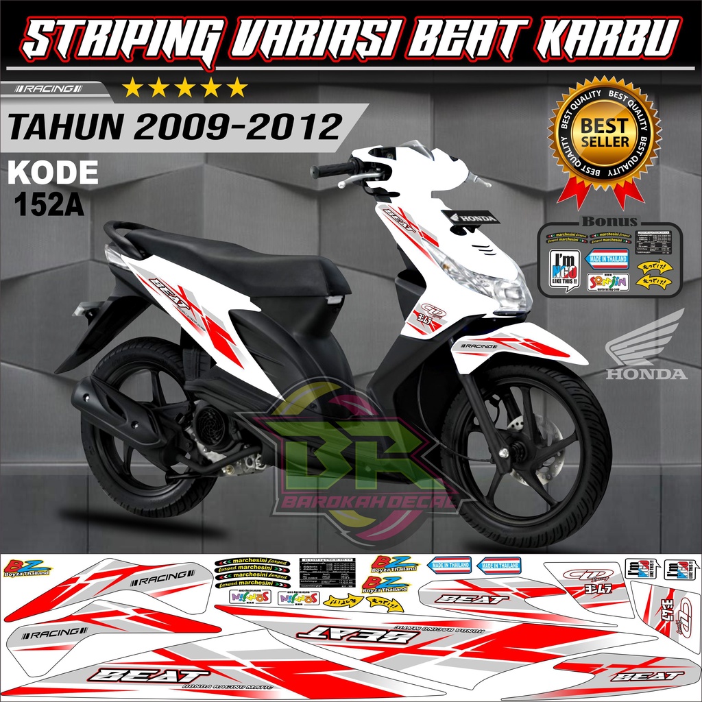 Striping Beat Karbu Stiker Lis Motor Beat Karbu kode 152