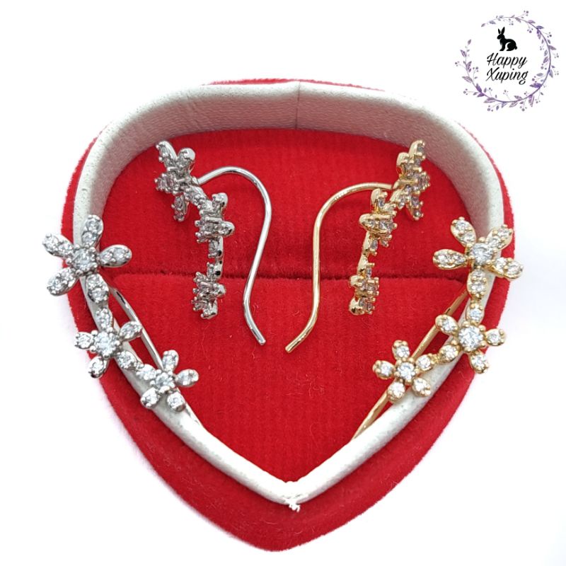 GIWANG XUPING ASLI TITANIUM FASHION KOREA LAPIS-EMAS MODEL BUNGA MATA VARIASI XUPING ORIGINAL