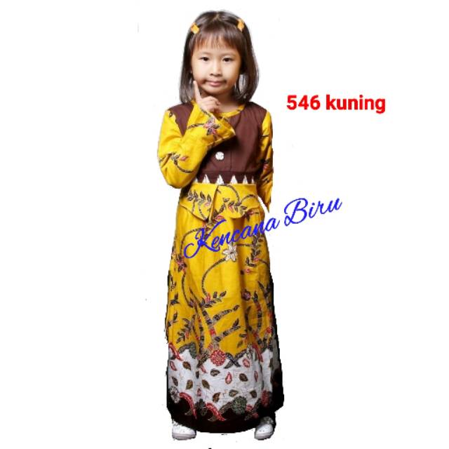 546 gamis batik anak 2-12 thn, baju muslim anak perempuan