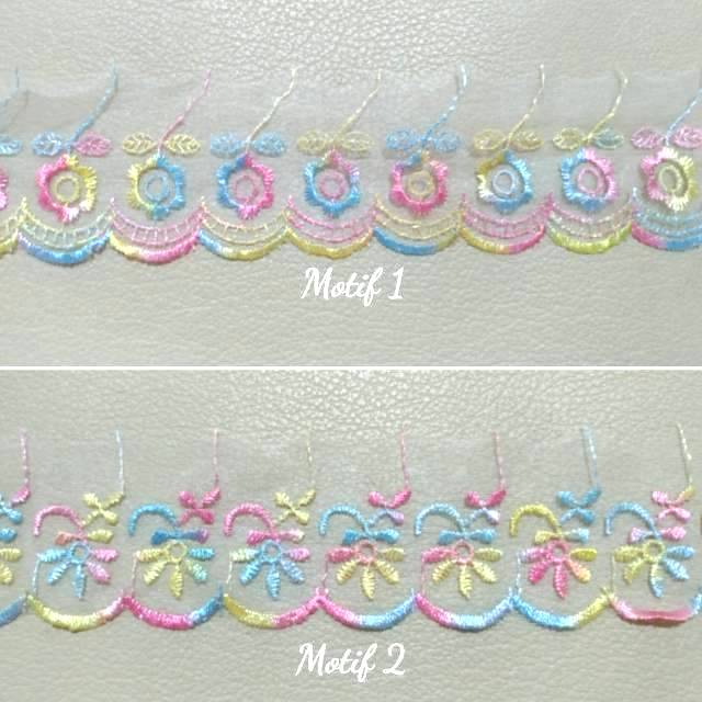Renda Nilon Pelangi Lebar 6 Cm (15 Yard)