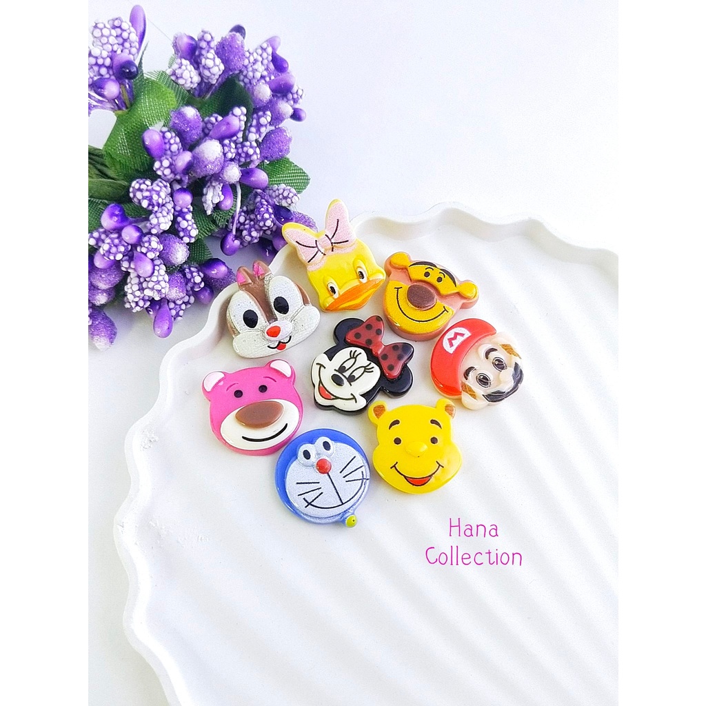 10buah Resin Clay Flatback Disney
