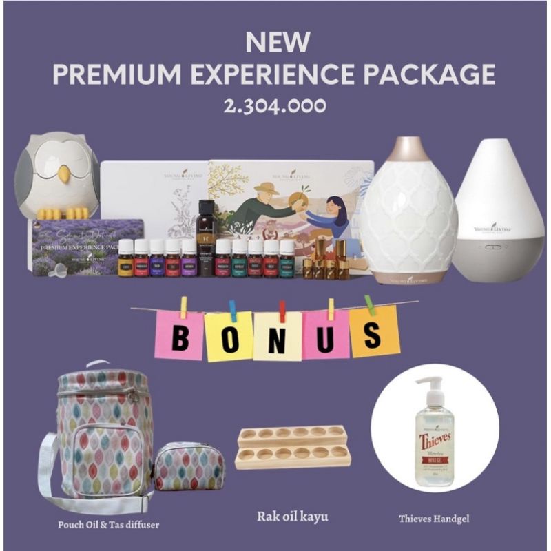 Paket Premium Lengkap Essential Oil dan Diffuser Young Living Peppermint Lavender RC Lemon Lemongras