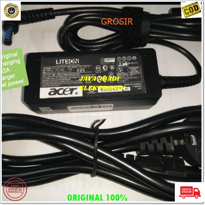 J78 ORIGINAL ACER ADAPTOR LAPTOP SATU SET KABEL POWERNYA 19V 3.42A 65 WATT CHARGER POWER ADAPTER PC ELEKTRONIK FAST CHARGING TRAVEL AC DC SPEED ADAPTIVE MULTI UNIVERSAL VOLT AMPERE VOLTASE LITE ON BISA UNTUK SEGALA JENIS DAN SEGALA MERK LAPTOP NOTEBOOK AC