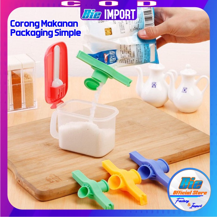 Klip Corong Makanan 2 in 1 Segel Penutup Plastik Makanan / Bumbu Impor Best Seller