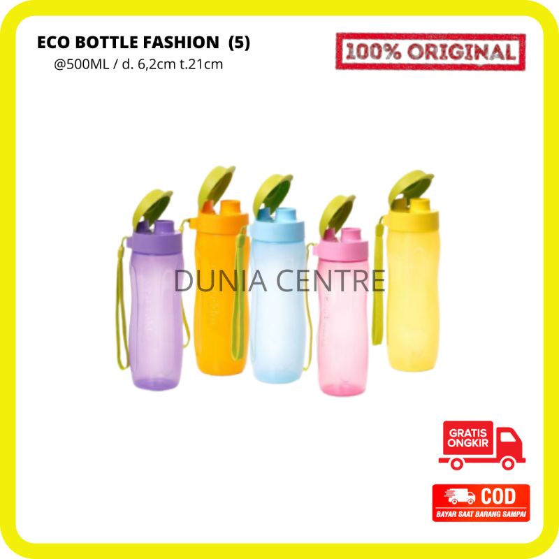 PROMO TUPPERWARE BOTOL MINUM ECO BOTTLE FASHION 500ML (5) SET ORIGINAL