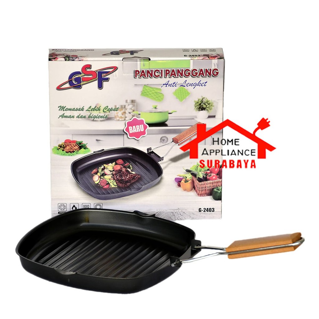 Panci Panggang BBQ Lipat - Square Grill Pan 24 CM GSF 2602