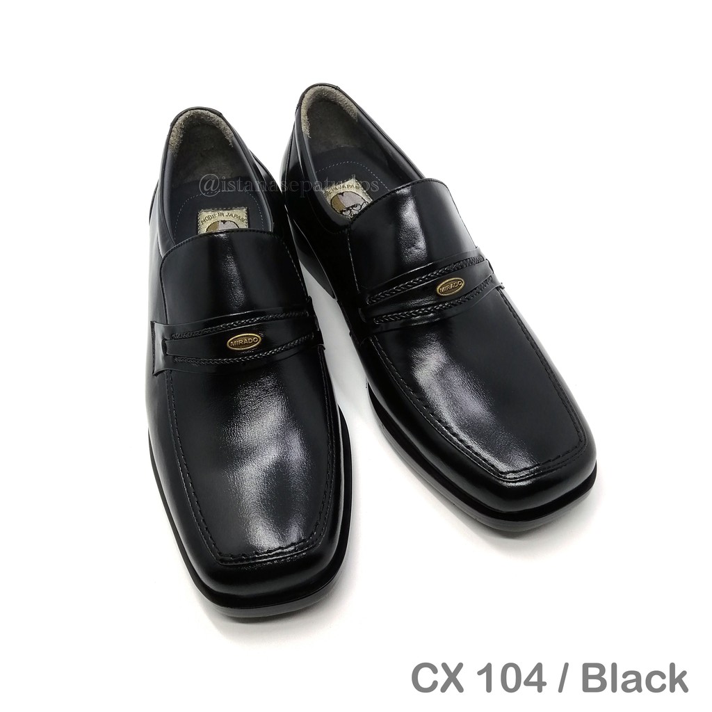 Sepatu Pantofel Kulit Pria Mirado CX 104, Hitam, Berkualitas