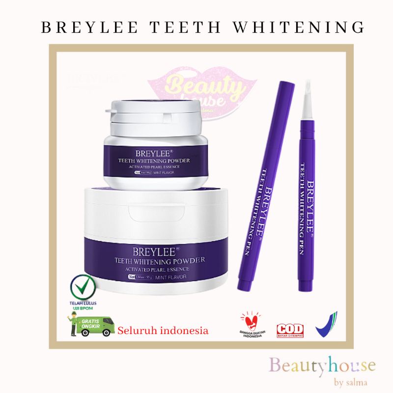 {BPOM} BREYLEE TEETH WHITENING POWDER | Breylee Powder Whitening 30 gr | Pemutih Gigi | Breylee Pen 