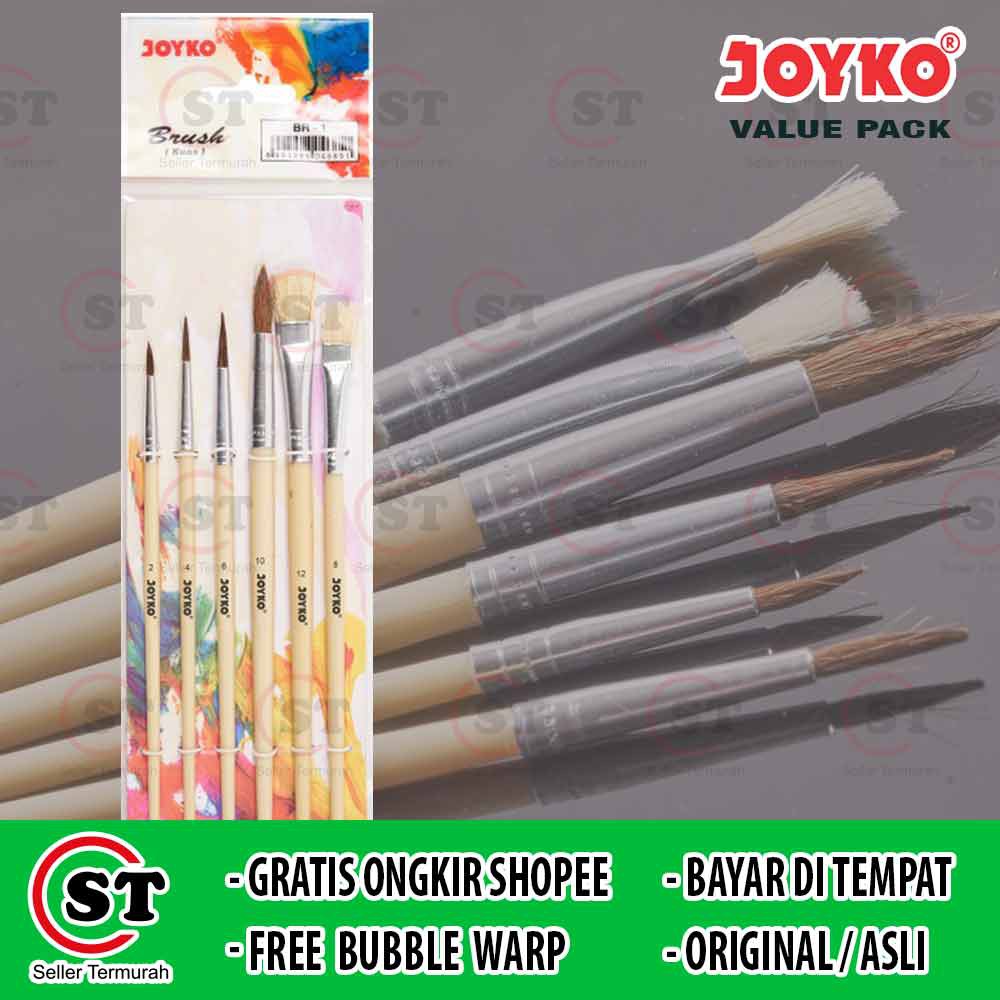 

Kuas Lukis Set Joyko BR-1 ( 6 Pcs kuas ) kuas Joyko Painting Cat Air / Acrylic kuas no 2, 4, 6, 8 BR1