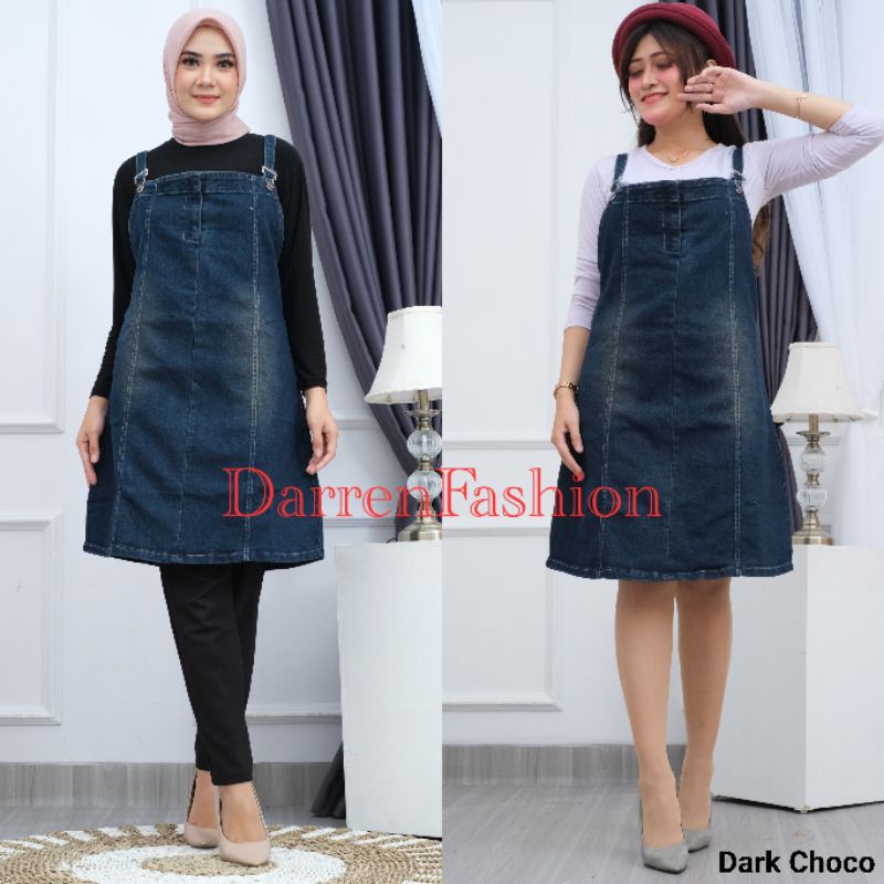 Rok Overall Jeans Tessa Premium . Rok Jeans Overall Tessa . Rok Overal Pendek . Overal Jeans Stretch