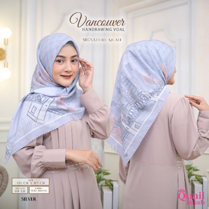 Hijab Segi Empat Voal Savana Motif Original Jilbab Quail VANCOUVER SERIES