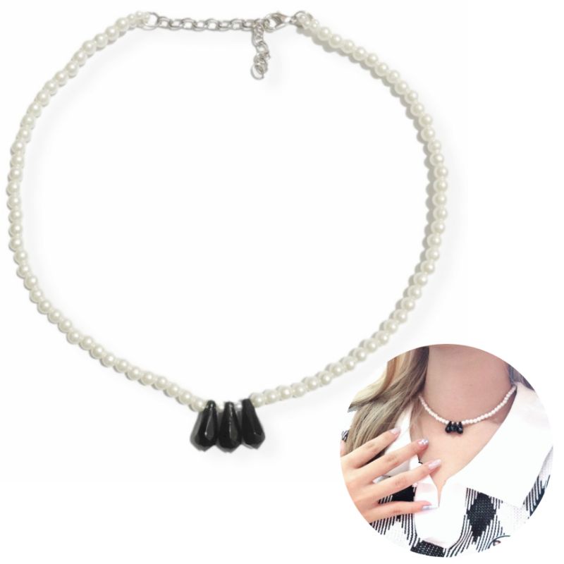 Alexa Crystal Pearl Necklace Kalung Mutiara Kristal Choker