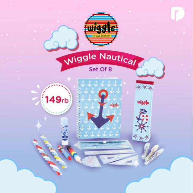 

Set Alat tulis Wiggle Nautical set of 8