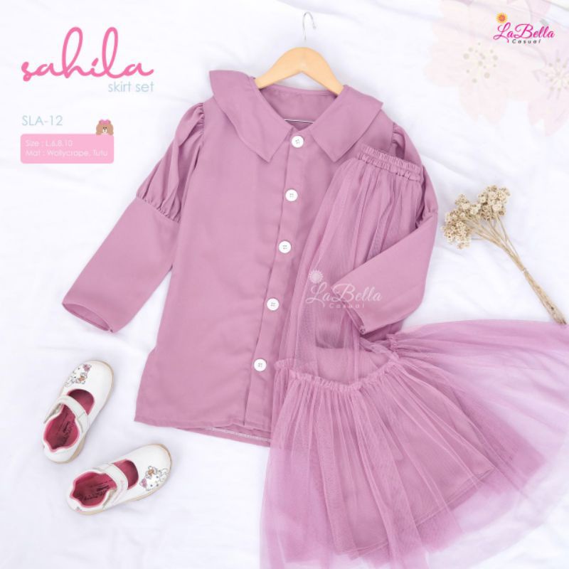 LABELLA SETELAN TUNIK ROK ANAK SAHILA USIA 3-11 TAHUN SET ROK TUTU ANAK TERBARU MEWAH PREMIUM