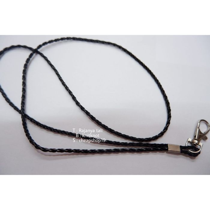 HOT - TALI GANTUNGAN HP/TALI ID/TALI KULIT KEPANG 3 MM - HITAM