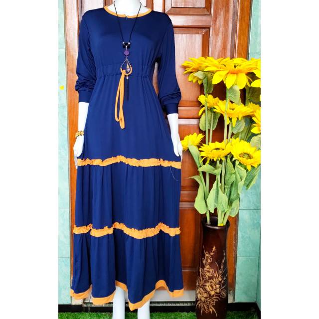 Gamis jersey susun