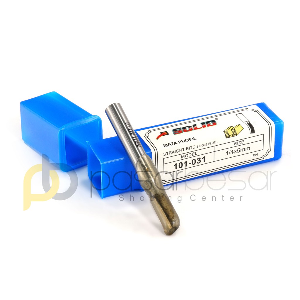 Mata Profil Trimmer Lurus, Straight Bits 1/4" x 5mm SOLID 101-031