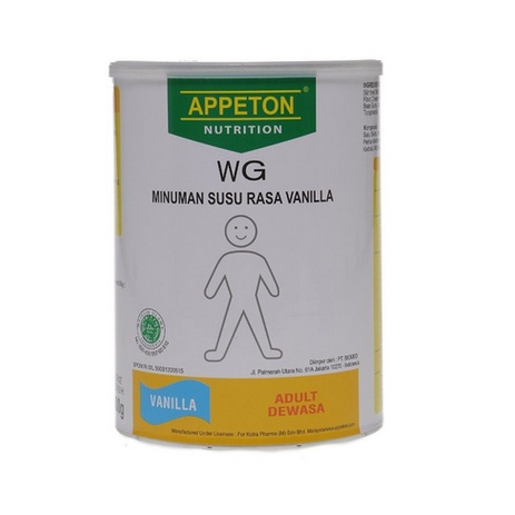 

Appeton Nutrion WG Rasa Vanilla 450gr Susu untuk Menambah Berat Badan Apeton