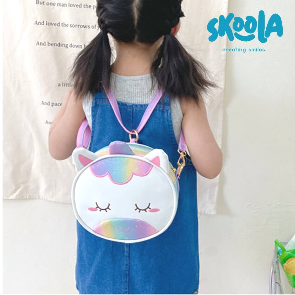 Skoola Tas Anak Perempuan PAUD Remaja Selempang Ransel 2in1 Unicorn - Unigi