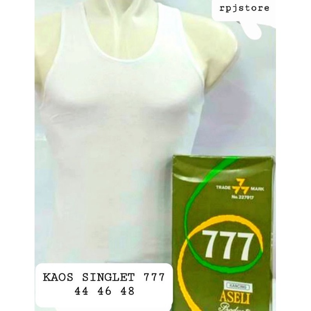 KAOS SINGLET 777 44 46 48 PUTIH KATUN