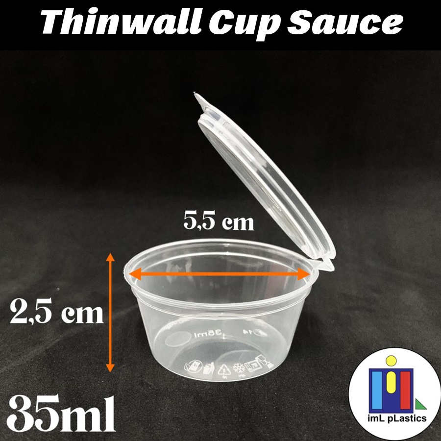 Tempat Saos Plastik 35ml / Cup Sambal/Cup Sauce Libra - 1 set isi 50