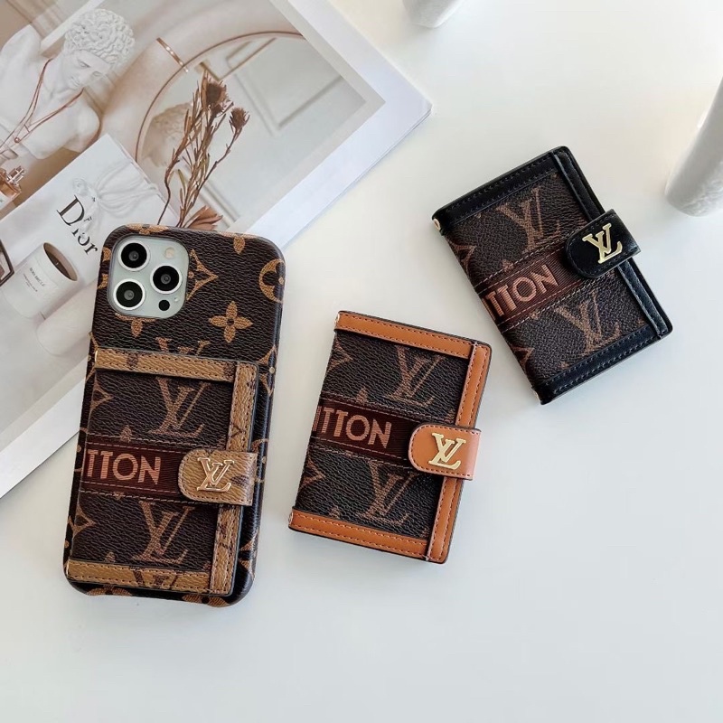 Iphone 14 Pro Max 14 Plus 13 Pro Max X Xs Xr XsMAX 11 11Pro 11ProMax 12 12Pro 12ProMax 13Pro 13Promax LV Card Wallet Case with Lanyard Sling Louis Vuiitton