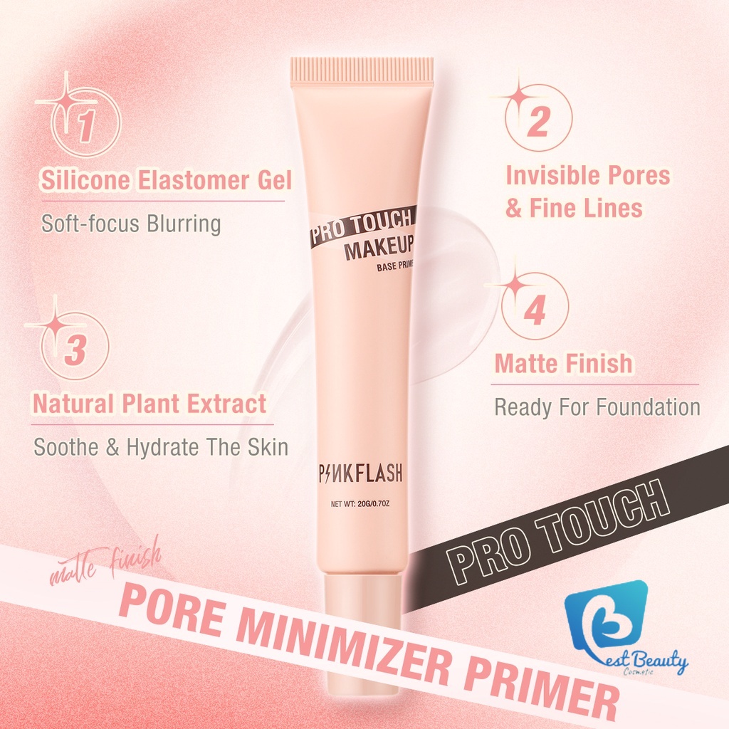 ★ BB ★  PINKFLASH Pro Touch Pore Minimizer Primer Matte Poreless - Base Primer - PF-F12