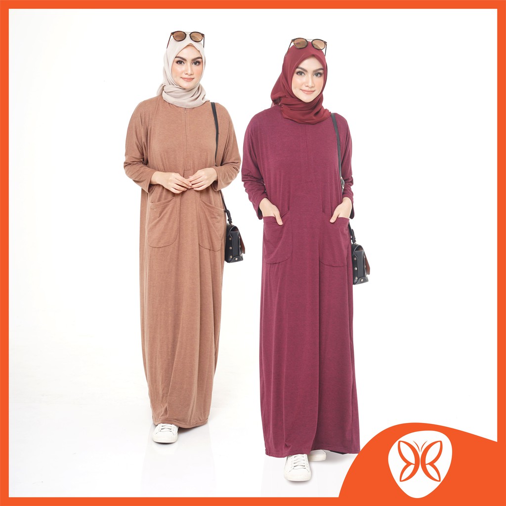 DUP BASIC GAMIS  KAOS  HALLE Dress Polos Syari Casual 
