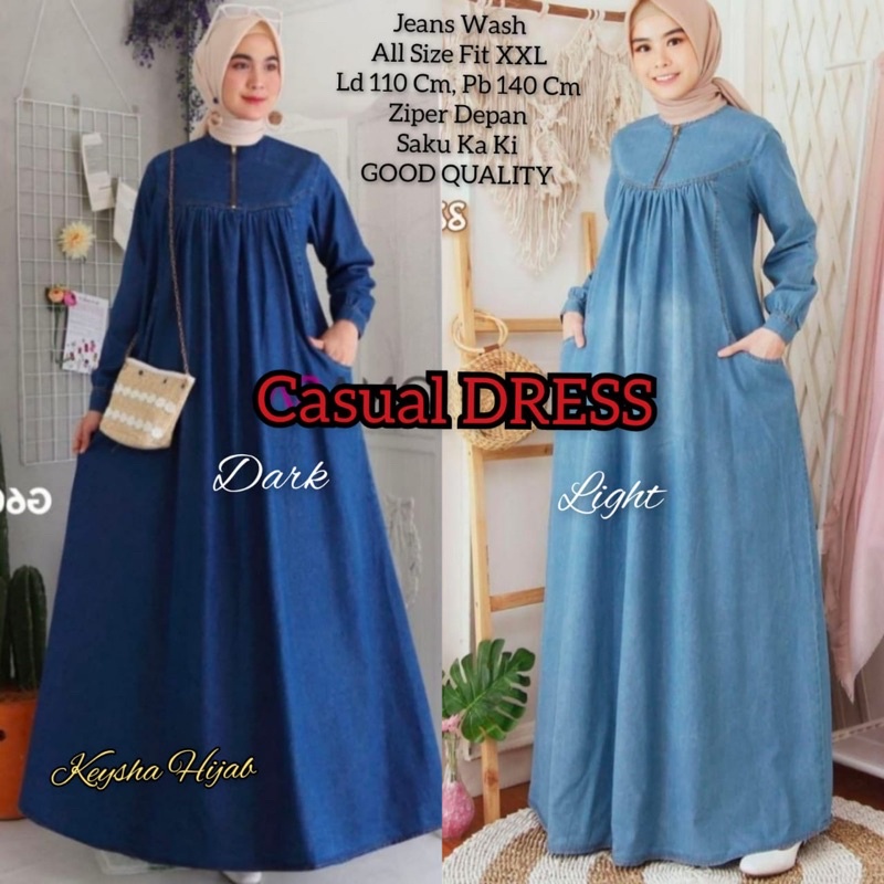CASUAL DRESS DENIM JEANS WASH ALL SIZE FIT XXL TERBARU