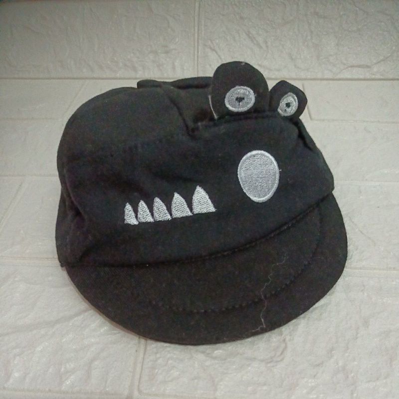 LYSASHOP - Topi Anak Bayi Lucu Motif Kucing/Topi Kupluk Bayi-Trendy Hitam