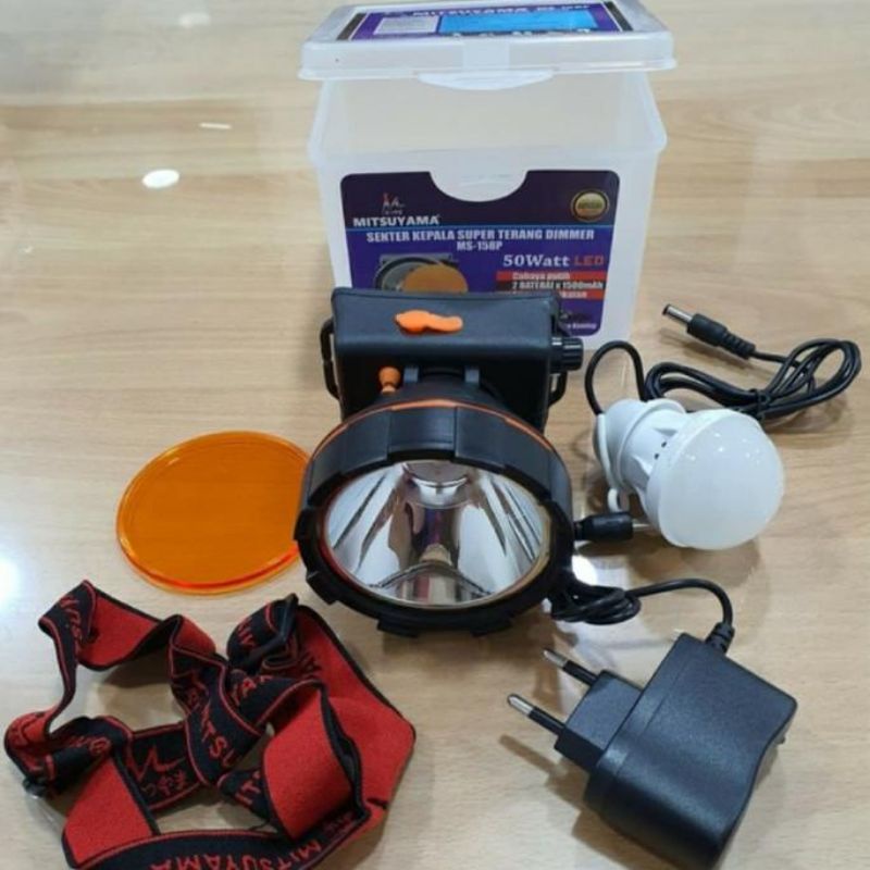 Senter Kepala Super Dimmer Led 50Watt Head Lamp Mitsuyama Ms - 158P Kode 240