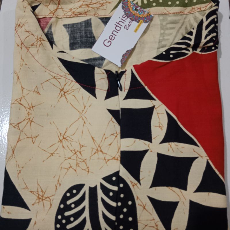 daster batik kelelawar jumbo XXXL LD 140 busui, bahan rayon super tebal dan adem busui-Lowo ayu merah