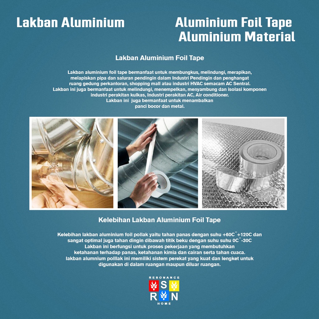 Lakban Aluminium / Perekat / Isolasi Resonance Home