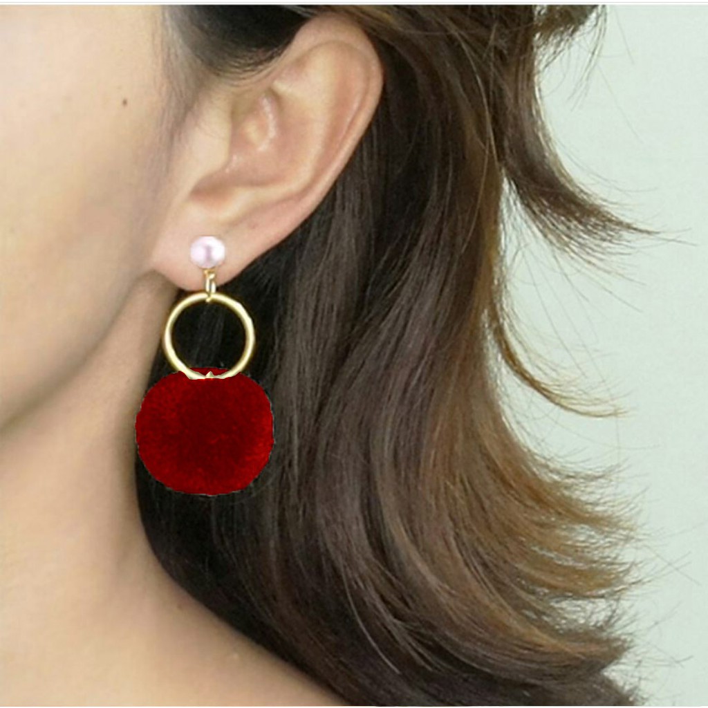 ANTING FASHION WANITA KEKINIAN MODEL TUSUK POMPOM MISS  30