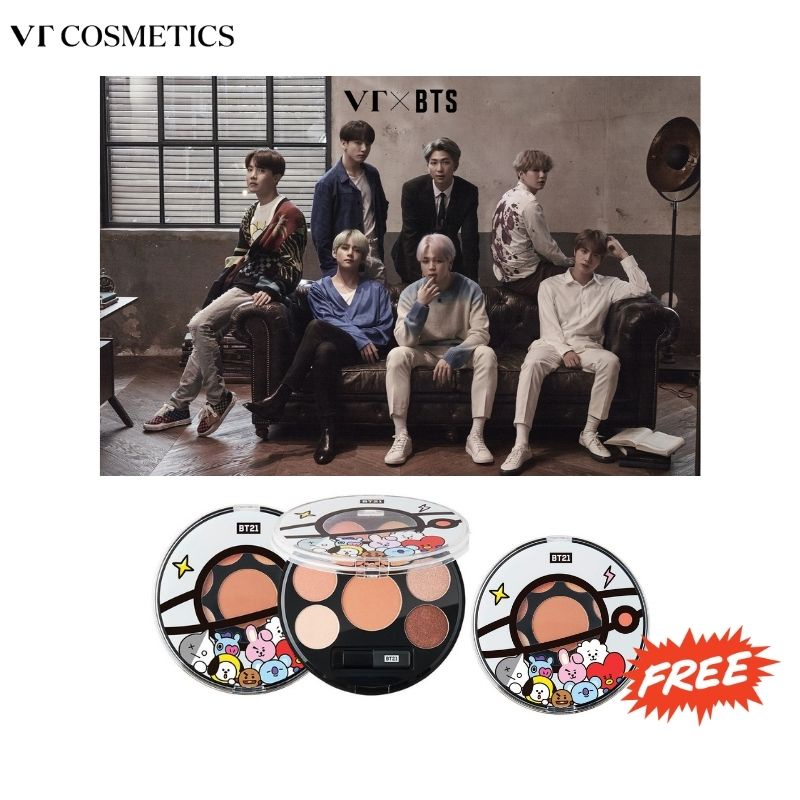 [POSTCARD ORIGINAL BTS] FREE COLLECTION VT X BT21 EYE SHADOW PALETTE [ ED DESEMBER 2021 ]