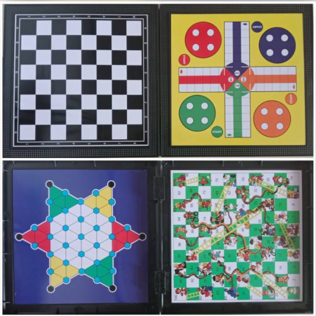 5 in 1 Magnetic Board Game Catur Ludo Ular Tangga Halma dan Checkers