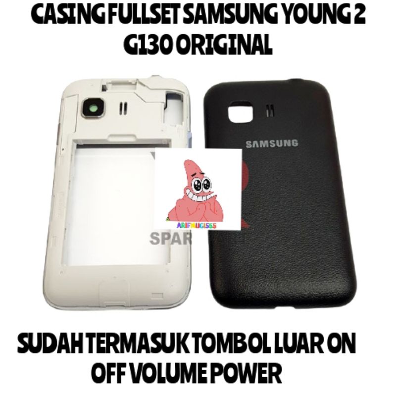 CASING KESING FULLSET BEZZEL BAZEL FRAME TUTUP MESIN SAMSUNG YOUNG 2 G130 ORIGINAL