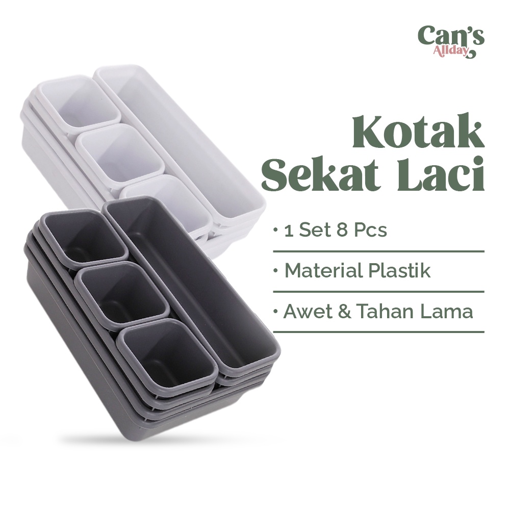 Kotak Pembatas Sekat Laci Tempat Penyimpanan Kosmetik Case Organizer 8 Pcs