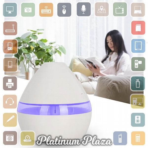 Taffware Aroma Therapy Air Humidifier Night Light 300ml - HUMI H29`YCM1K0- White