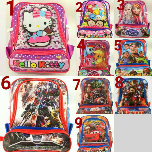 Tas Frozen Anak / Shiva / Frozen / HK / Little Ponny / Iron Man / Cars / transformers