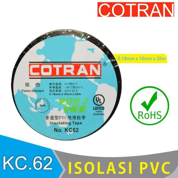 Isolasi/Electrical Tape Tipe KC-62 merk Cotran Hitam