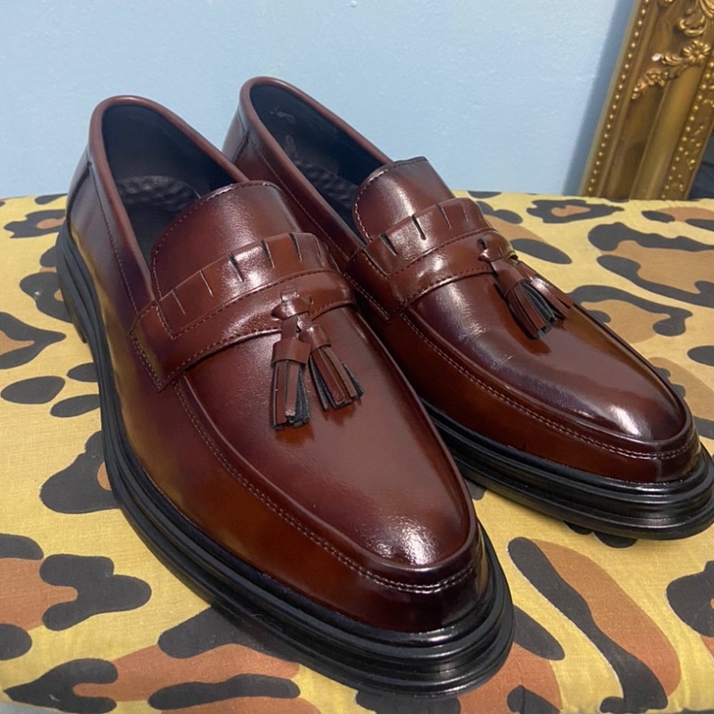 British Klasik Sepatu Pria Tassel Loafer Sepatu Pantofel Santai Formal Kerja Kulit Sapi Asli Pesta Kantor Hitam 172