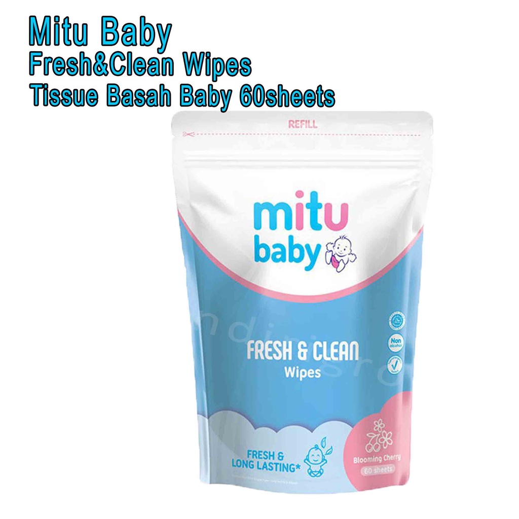 Fresh &amp; Clean Wipes *Mitu Baby * Tissue Basah *  60Sheets