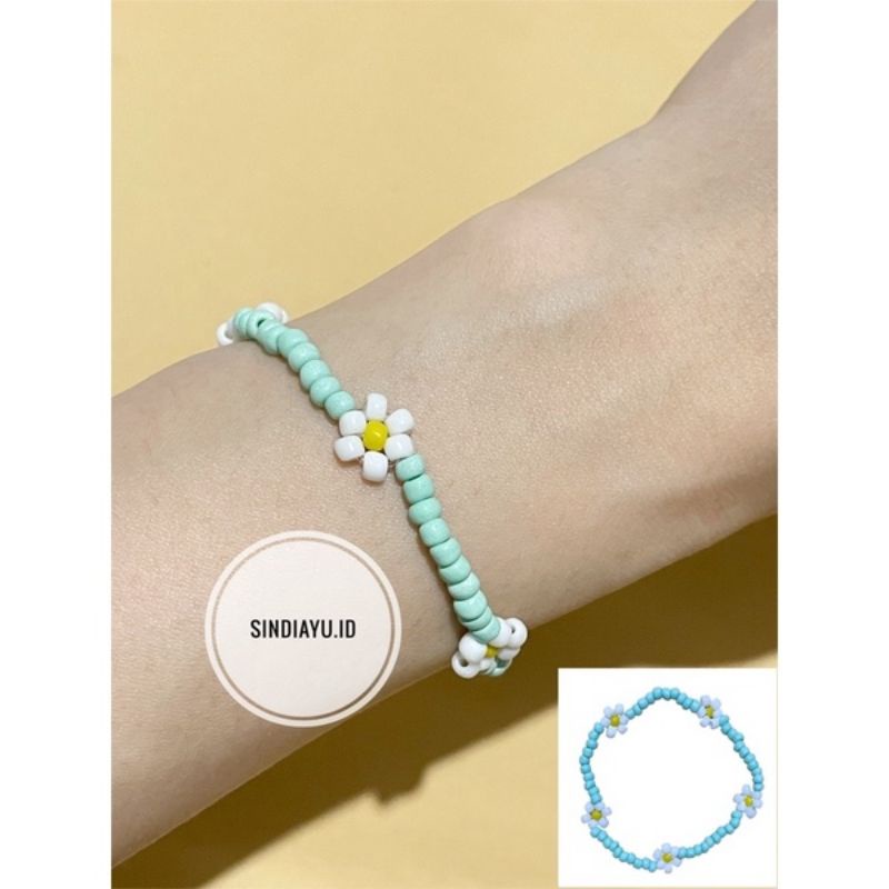 (PART 3) Gelang Manik / Gelang Beads Korea / Gelang Bunga Daisy / Gelang Beads KPOP / NCT