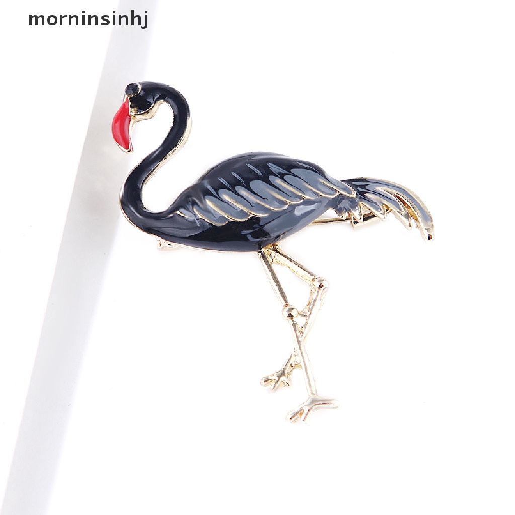 Mornin Bros Pin Enamel Bentuk Flamingo Elegan Untuk Wanita