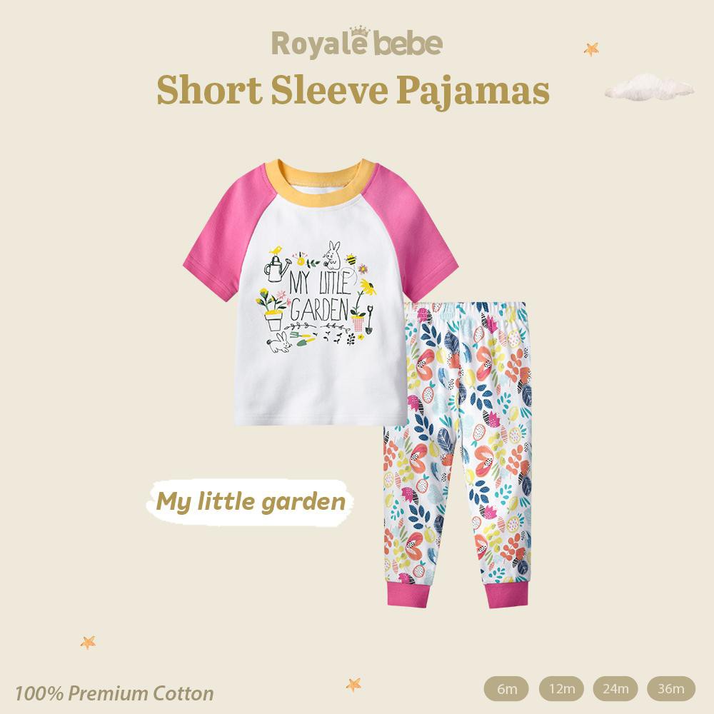 ROYALE BEBE SHORT SLEEVE PAJAMAS PIYAMA ANAK PIYAMA BAYI BAJU PENDEK CELANA PANJANG 6 - 36 BULAN