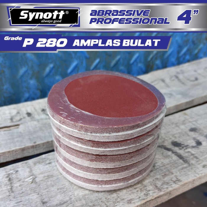 Amplas Bulat 4 INCH ( P280 5 PCS ) SYNOTT 5 Lembar