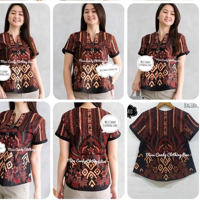 ♣ 208 Atasan Batik / Atasan Batik Wanita / Atasan Batik Modern JUMBO / Atasan Batik Model Cheongsam 