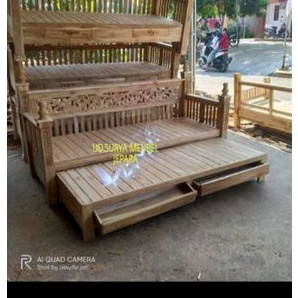 Bale bale resban risban daybed midel sorong susun kayu jati ukur jepara